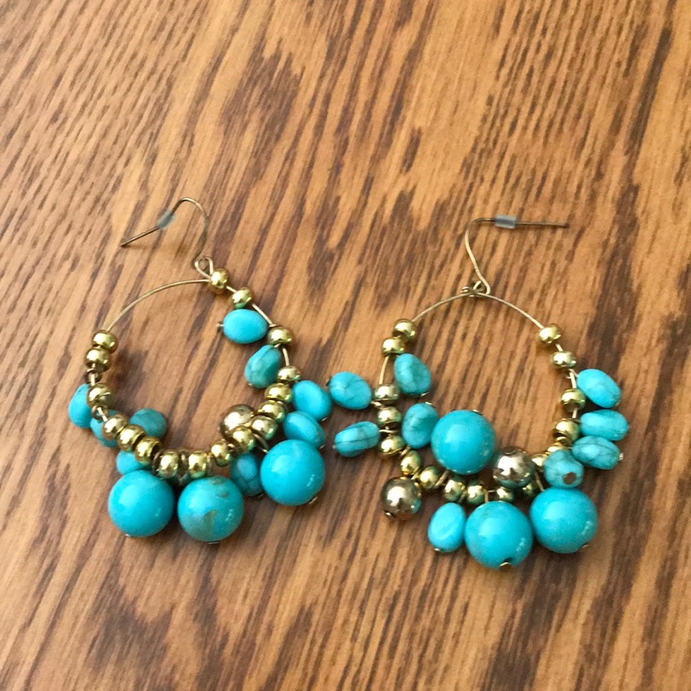 Beautiful and Elegant Turquoise Statement Earrings